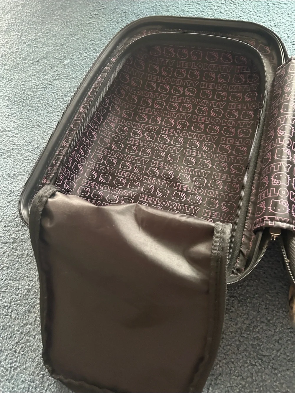 Hello Kitty Black Pink Kids Rolling Carry-On Luggage